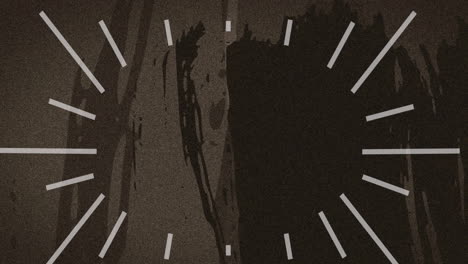 animación de líneas blancas radiantes sobre una distorsión marrón parpadeante sobre un fondo negro