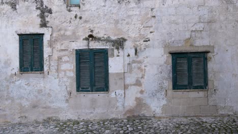 matera, itlay three green windows