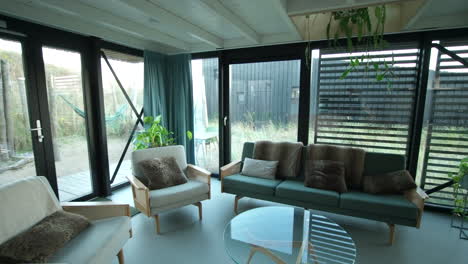 360 view inside holiday resort qurios zandvoort's sustainable houses