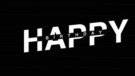 happy birthday text animation in black background