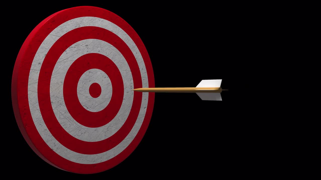 화살표 루프 투명 배경 4k로 중앙에 있는 비즈니스 목표의 성공