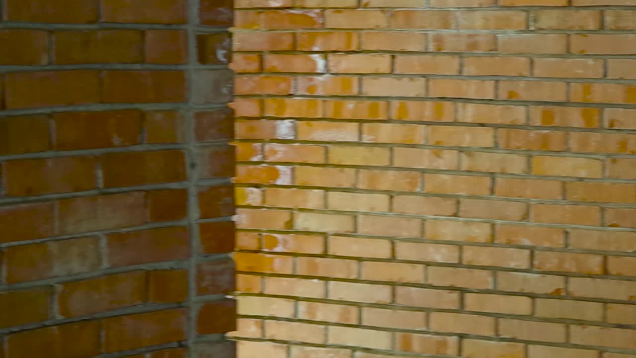 벽돌 벽. 복도, 비디오 배경