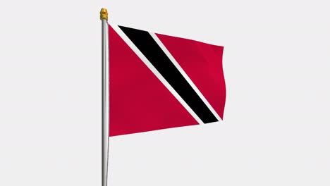 loop video of trinidad and tobago flag  fluttering in the wind, slow motion video of 4k , with alpha channel