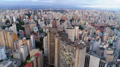 aerial view to copan building, downtown sao paulo, brazil