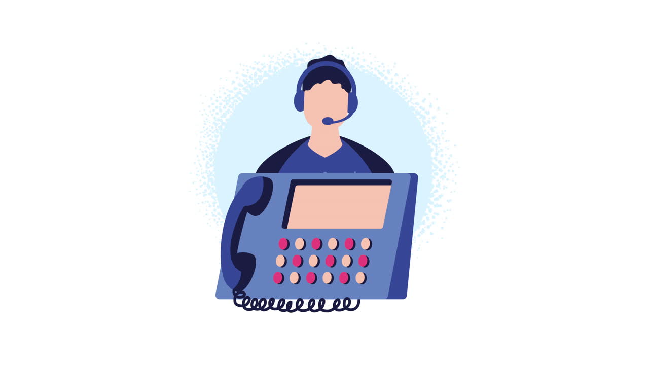 Kundeservicerepresentant med telefon