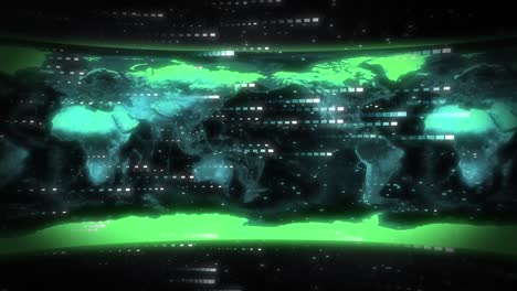 Animation-Der-Datenverarbeitung-über-Der-Weltkarte