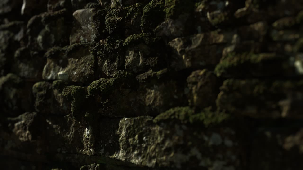 primer plano de la vieja pared de piedra