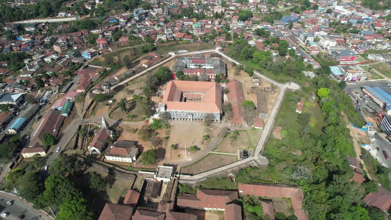 Cinematic shot of Madikeri Fort also called Mercara Fort is a fort in Madikeri, in the Kodagu district