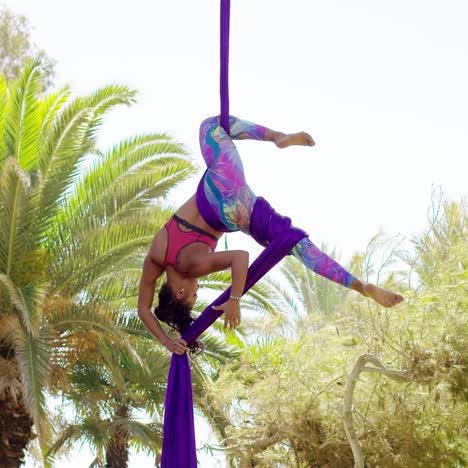 fit supple acrobatic dancer giving a performance