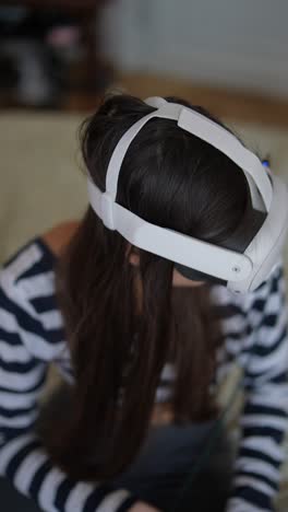 woman wearing a vr headset