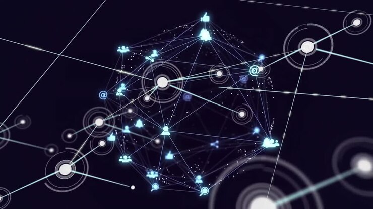 Animation of network of connections over data processing