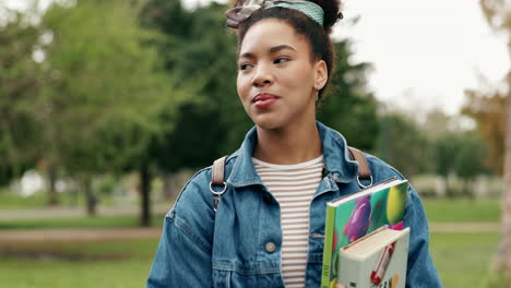 student walking on campus