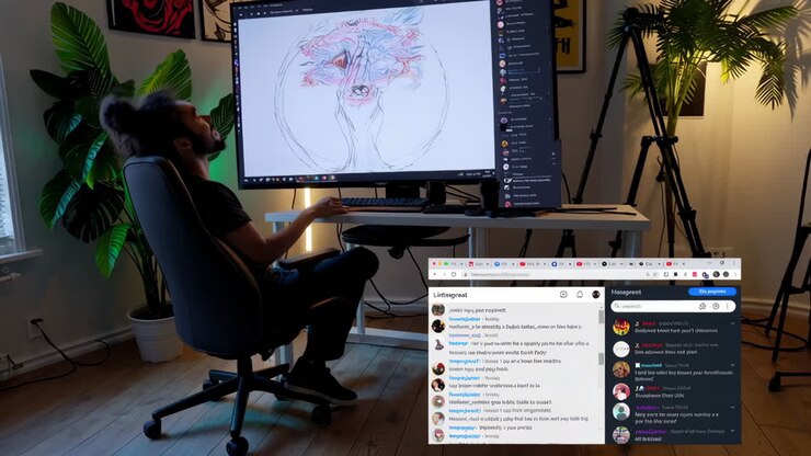 Digital kunstner på arbejde