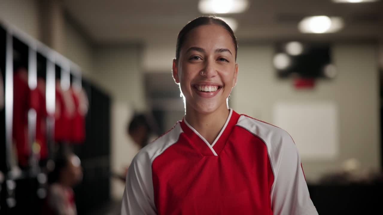 Portrait of a Smiling Female Soccer Player
