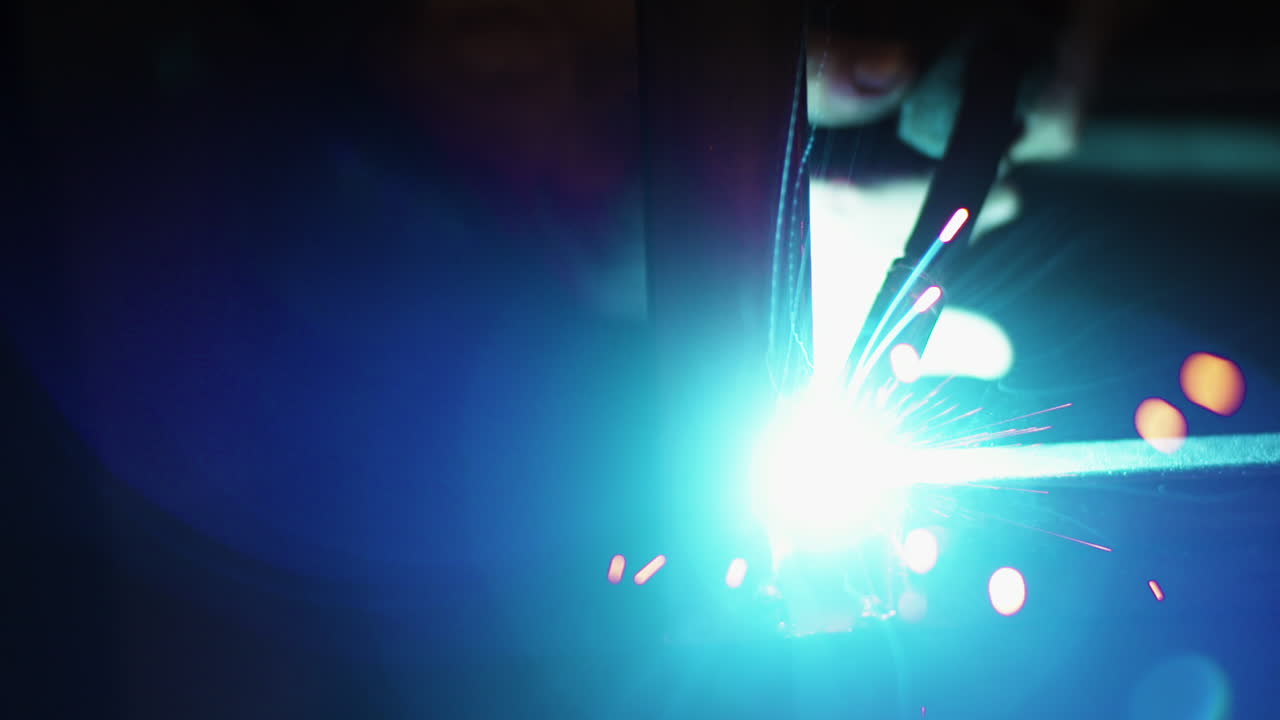 Welder Welding Steel Construction Slowmotion 4