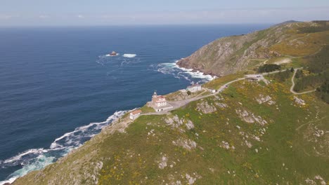 Vista-Aérea-Del-Cabo-Finisterre,-Galicia,-España