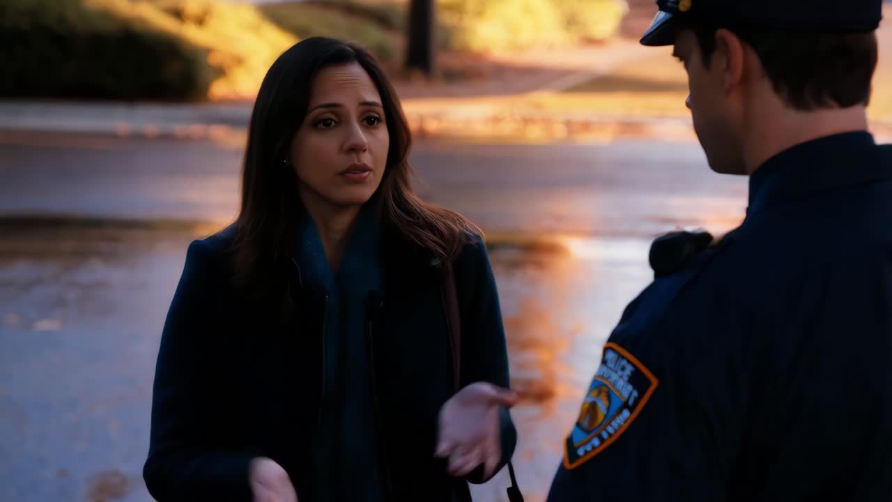 여자와 경찰관의 대화