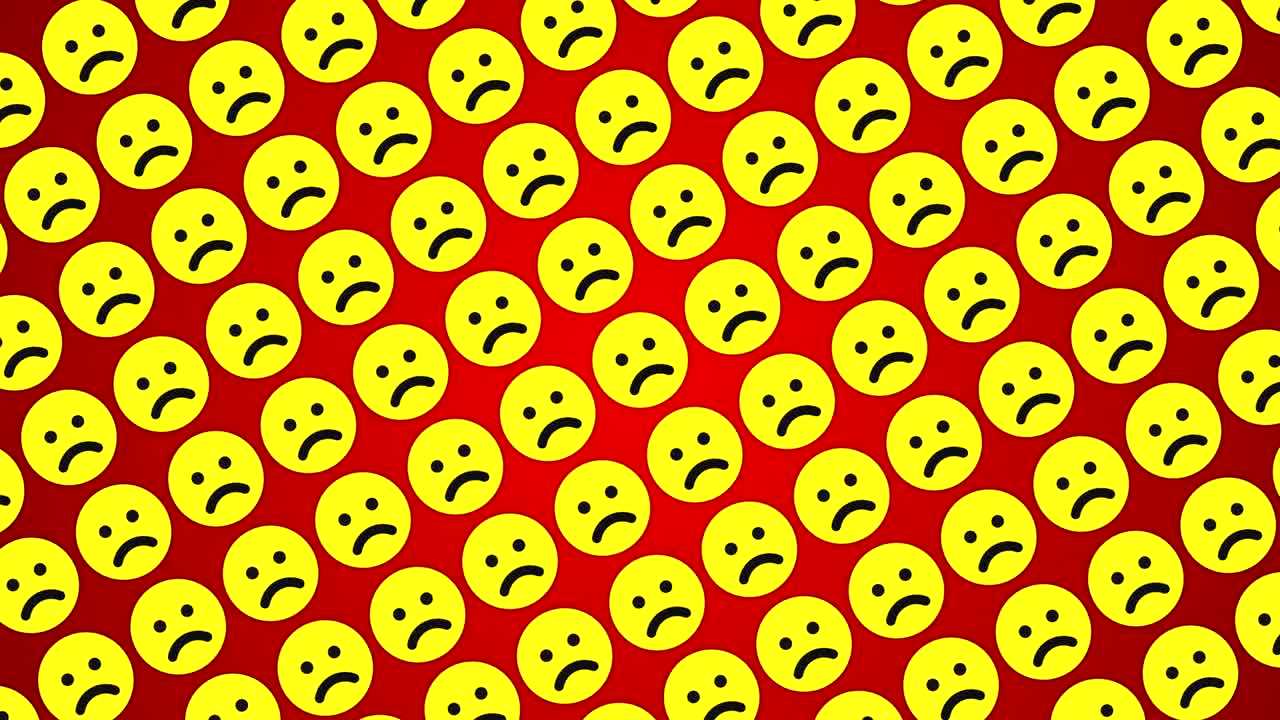 슬픈 미소 감정 빨간 배경 교통 대각선