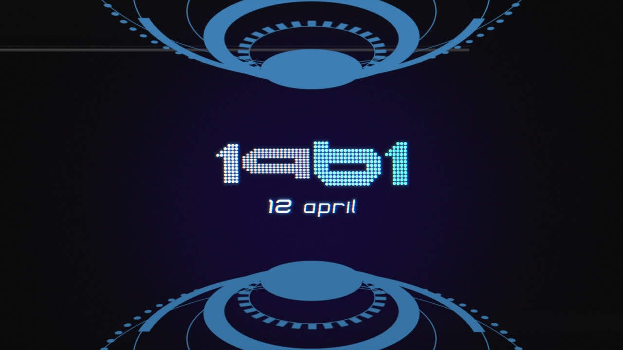 12 April 1961 with digital HUD elements and circles