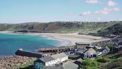 beautiful bright sennen cove in england -wide