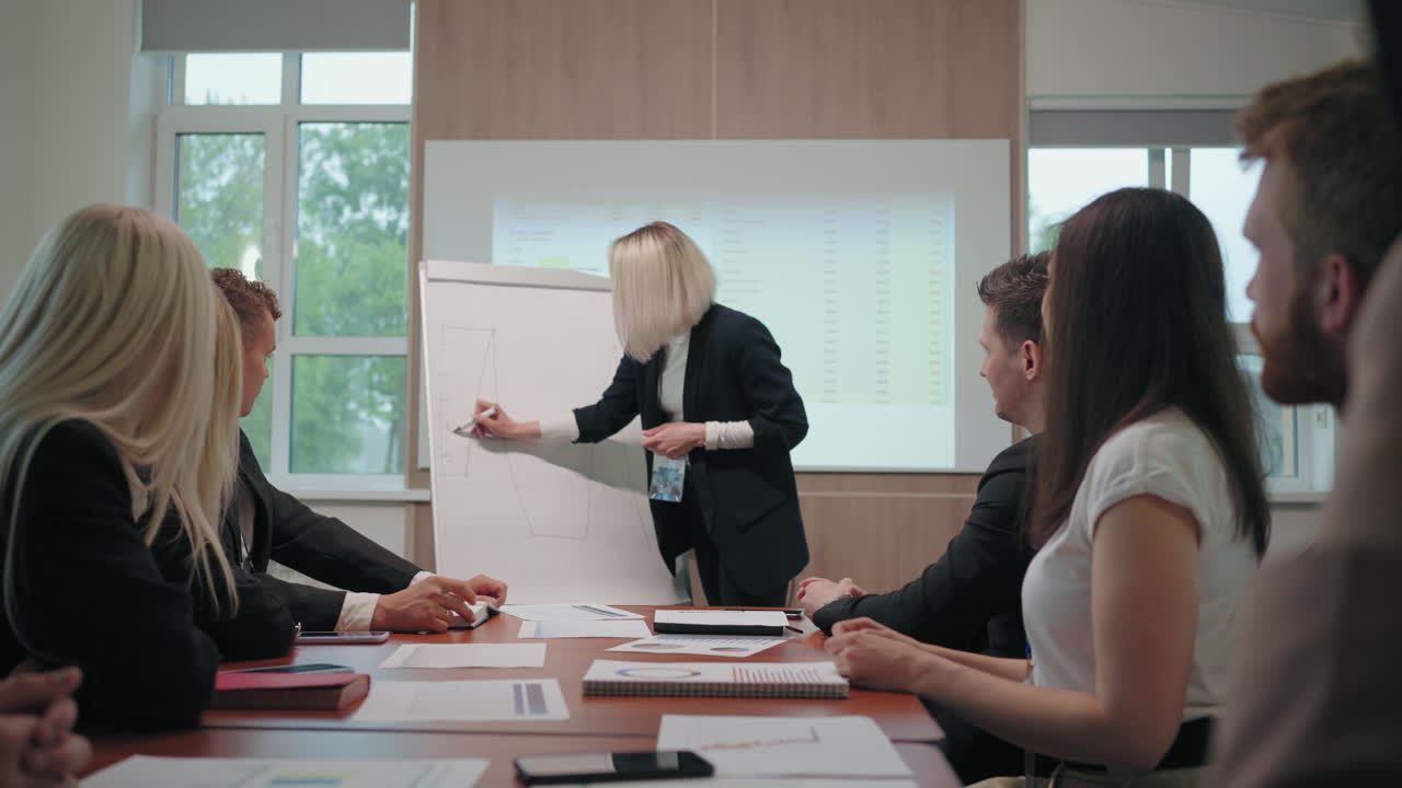 금융 전문가 및 관리자를 위한 전문 교육 및 개발 여성 코치 그림 차트