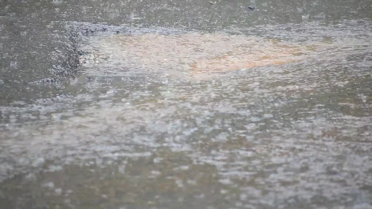 Water ponding during the storm