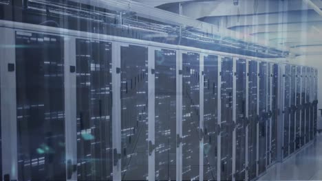 animación del procesamiento de datos a través de servidores informáticos