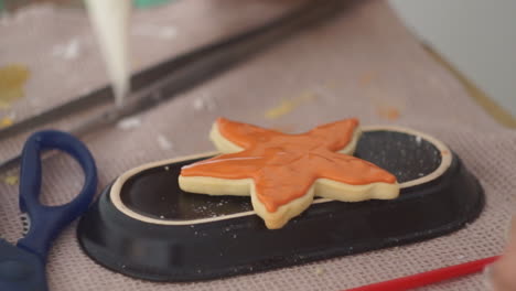 Imágenes-De-Una-Mujer-Caucásica-Haciendo-Galletas-De-Estrellas-De-Mar