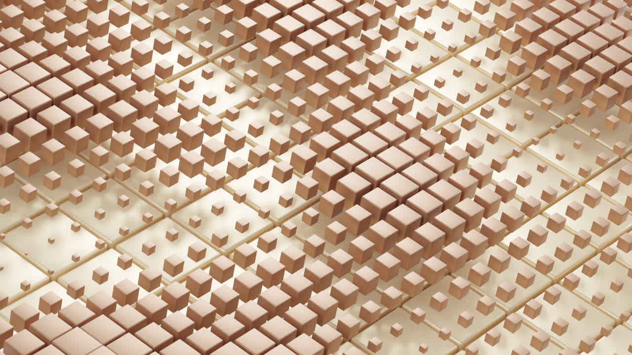 animación en bucle de material de cubo abstracto, fondo de geometría, renderización en 3d.