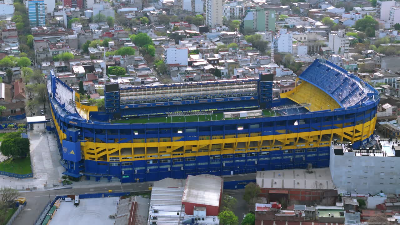 Aerial View of La Bombonera Stadium in Buenos Aires, Argentina