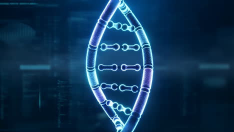 glowing dna double helix - genetic science and technology
