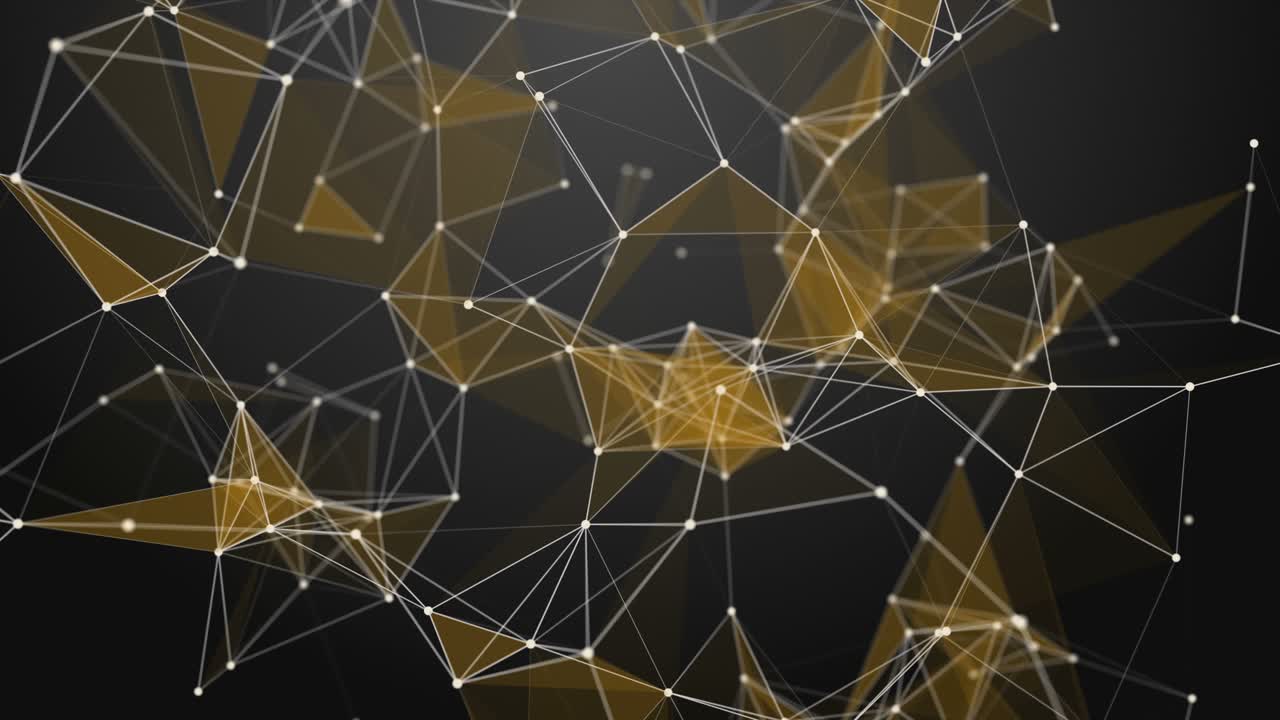 스로모션에서 반이는 삼각형과 함께 미래의 플렉서스 애니메이션, 4096x2304 루프 4k