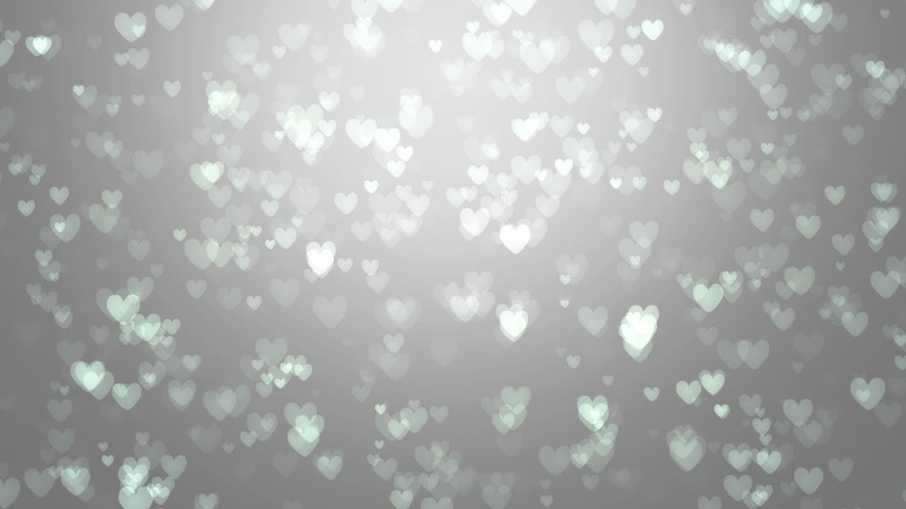 Animation of white hearts on a gray background