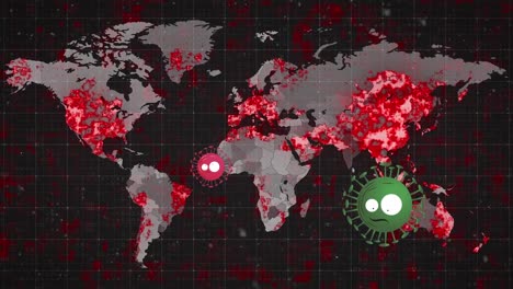 Animation-of-virus-cells-over-world-map