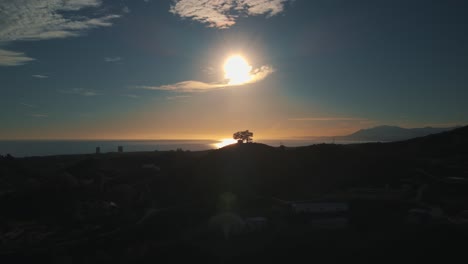 Forward-time-lapse-over-the-hills-of-Marbella-during-sunset,-south-of-Spain