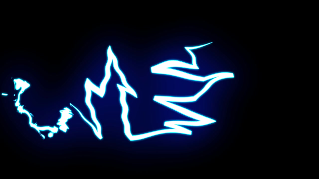 Fulmini Elettrici Blu Animati su Sfondo Nero