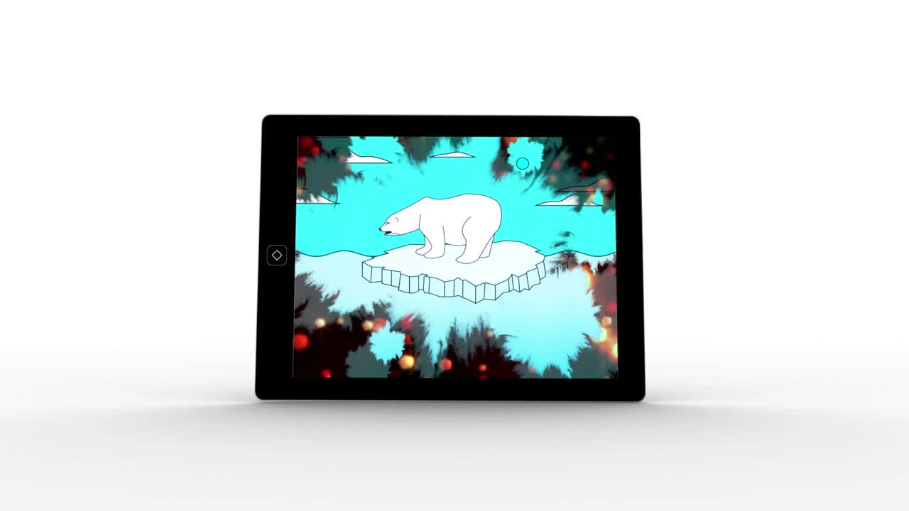 Animation of tablet over polar bear