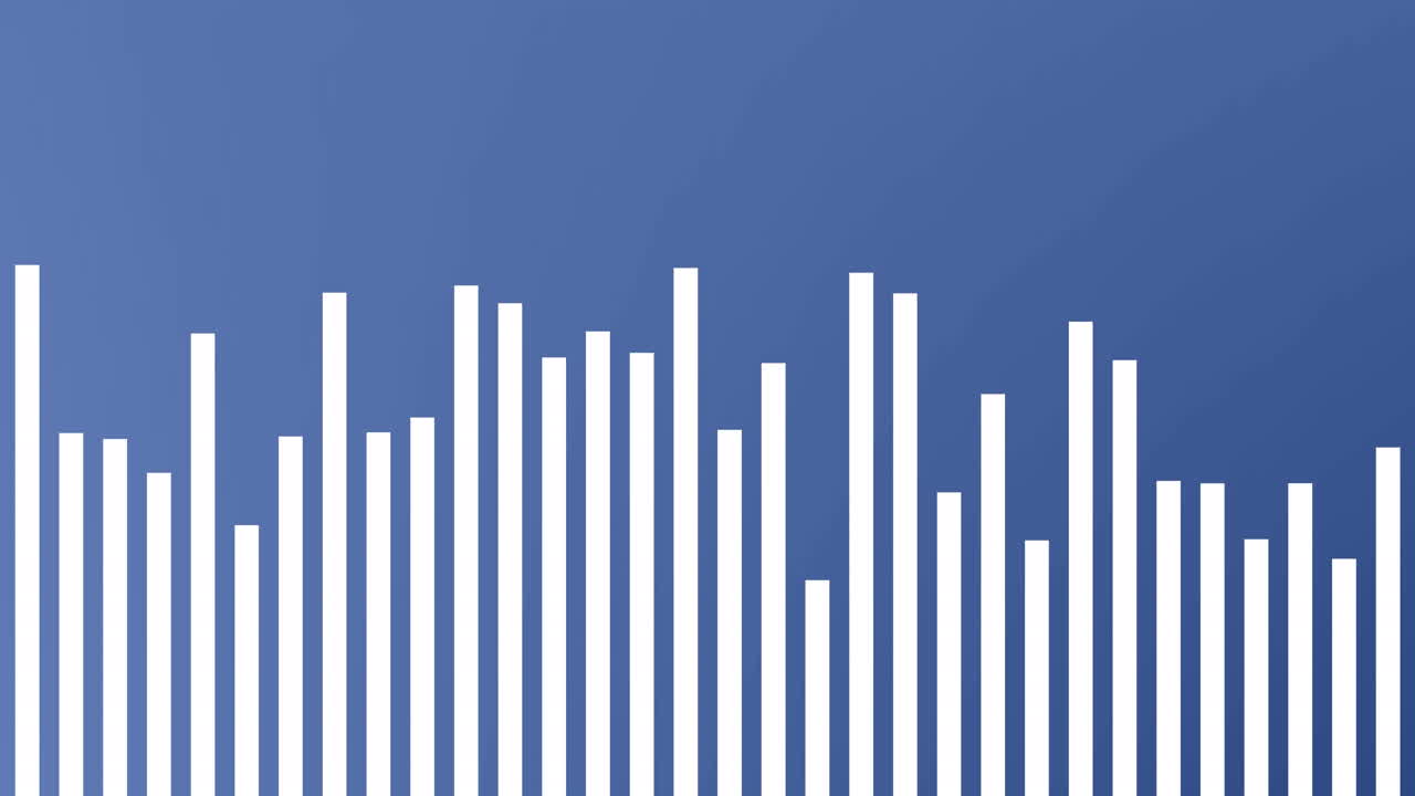 블루 배경에 대한 통계 및 금융 데이터 처리의 애니메이션