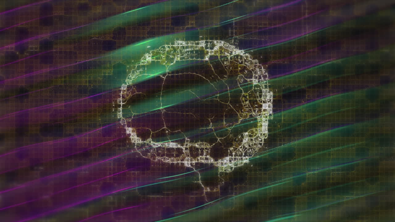 Animation of human brain over liquid background