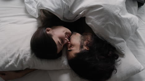 couple in love in bed