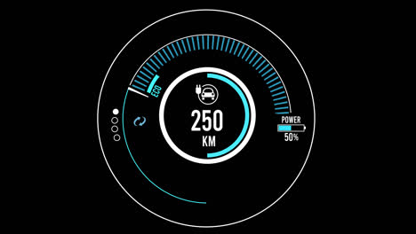 electric vehicle battery indicator showing an increasing battery charge