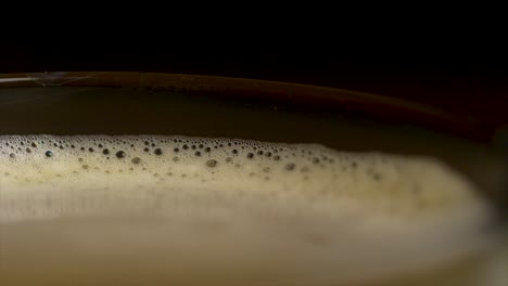 close-up of coffee foam