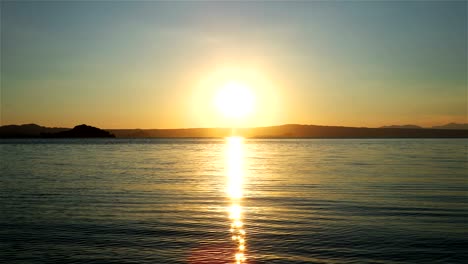 sunset, lake of bolsena, italy