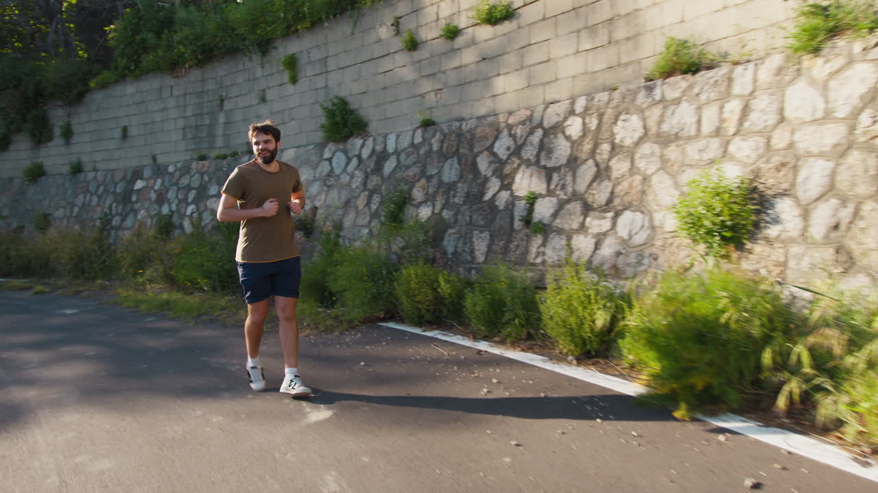 Young Athlete Trains Run On The Country Roads