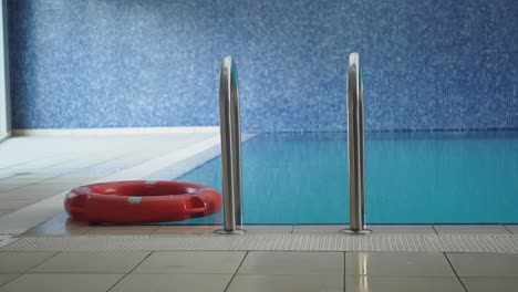 indoor swimming pool with safety equipment