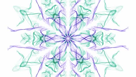 cambio de color hermosos patrones de acuarela, ornamento fractal en fondo blanco, efecto de túnel convergente y divergente
