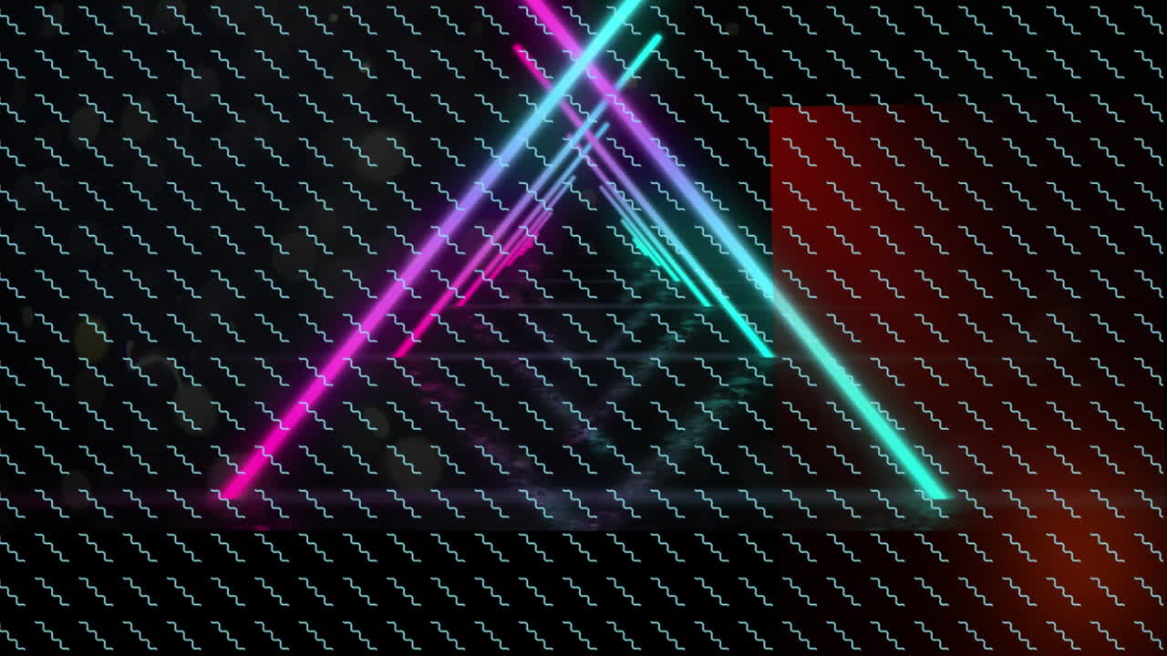 animación de formas de neón sobre un fondo negro