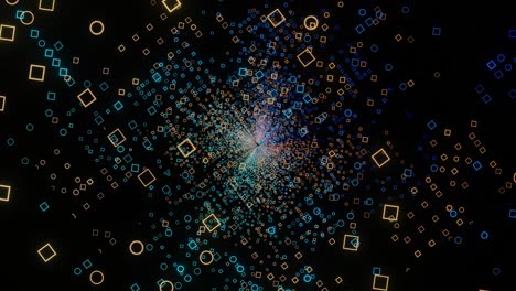 formas geométricas abstractas en movimiento - patrón de neón brillante