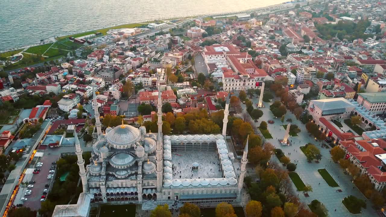 la mezquita de sehzade desde el cielo el cuerno de oro de istanbul