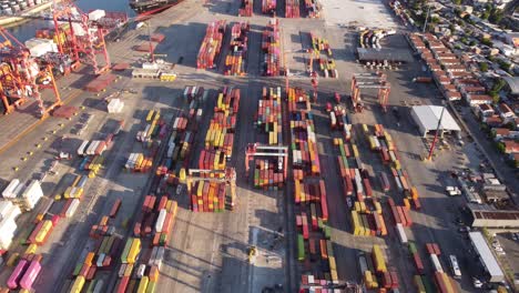 panoramic view of the port of buenos aires in argentina with the stacks of containers